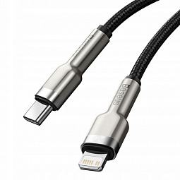 Кабель Baseus Cafule Series Metal Data Cable Type-C - Lightning PD 20W 1m Черный (CATLJK-A01) - фото 2