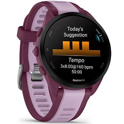 Умные часы Garmin Forerunner 165 Music, лиловый c малиновым ремешком (010-02863-33) - фото 3