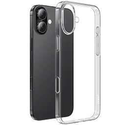 Чехол-накладка Hoco для iPhone 16 Plus силиконовая прозрачная - фото 1