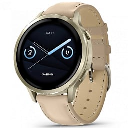 Умные часы Garmin Venu 4 41mm Lunar Gold with Bone Silicone Band and Light Sand Leather Band (010-03013-03) - фото 1