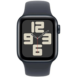 Apple Watch SE 2024 GPS 44mm Aluminium Case with Sport Band M/L, Midnight (Тёмная ночь), MXEK3 - фото 2