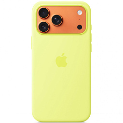 Чехол-накладка iPhone 17 Pro Max Silicone Case with MagSafe - Neon Yellow (MGFM4) - фото 1