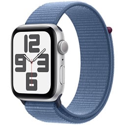 Apple Watch SE 2023 GPS 40mm Aluminum Case with Sport Loop, Silver/Winter Blue (Серебристый/зимний синий), MRE33 - фото 1
