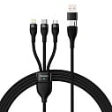 Кабель Baseus USB-А - Lightning/microUSB/USB-C 100W, 1.2 м, черный (P10320105221-00)