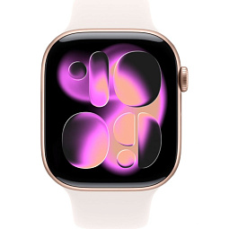Apple Watch Series 11 46mm GPS Aluminum Case with Sport Band M/L, Rose Gold/Light Blush, MEV74 - фото 2
