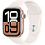 Apple Watch Series 10 46mm GPS Aluminum Case with Sport Band S/M, Rose Gold/Light Blush (MWWT3) - фото 4