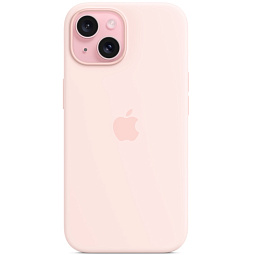 Чехол-накладка iPhone 15 Silicone Case with MagSafe - Light Pink (MT0U3) - фото 2