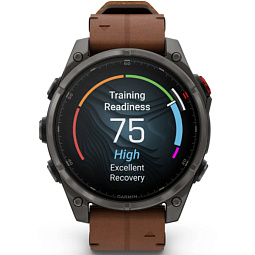 Умные часы Garmin FENIX 8 Pro 47mm Amoled Sapphire Carbon Grey DLC Titanium with Chestnut Leather Band (010-03198-40) - фото 8