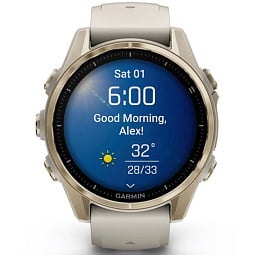 Умные часы Garmin FENIX 8 43mm Amoled Sapphire Soft Gold with Fog Gray/Dark Sandstone Silicone Band (010-02903-18) - фото 4