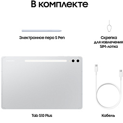 Samsung Galaxy Tab S10+ 12.4" 12/256 ГБ Wi-Fi, серебристый - фото 13