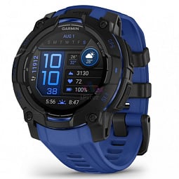 Умные часы Garmin INSTINCT 3 45 mm AMOLED, Black with Bolt Blue/Black Band (010-02936-03) - фото 1