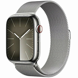Apple Watch Series 9 GPS + Cellular 41mm Stainless Steel Case with Milanese Loop (Серебристый), MRJV3 - фото 1