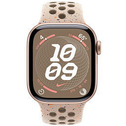Apple Watch Series 10 46mm GPS Aluminum Case with Nike Band M/L, Rose Gold/Desert Stone (MYL93LW/A) - фото 2