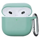 Фото Чехол для AirPods 4 силиконовый мятный с карабином