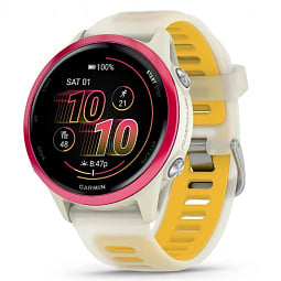 Умные часы Garmin Forerunner 570 42mm Raspberry Aluminum with Translucent Bone/Mango Band (010-02970-02) - фото 1