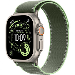 Apple Watch Ultra 3 (2025) 49mm Natural Titanium Case with Green/Neon Trail Loop - фото 1