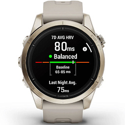 Умные часы Garmin EPIX PRO (Gen 2) Sapphire Edition 42 мм, золотистый корпус со светло-песочным ремешком (010-02802-11) - фото 7