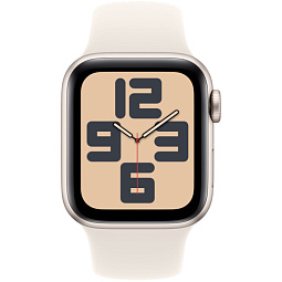 Apple Watch SE 2024 GPS 40mm Aluminium Case with Sport Band M/L, Starlight (Сияющая звезда), MXEG3 - фото 2