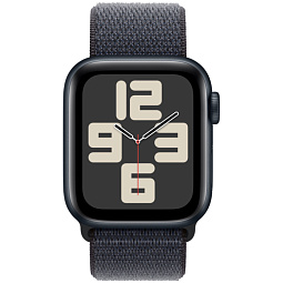 Apple Watch SE 2024 GPS 44mm Aluminium Case with Sport Loop, Midnight/Black (Темная ночь), MXEP3 - фото 2