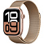 Apple Watch Series 10 46mm GPS Aluminum Case with Milanese Loop, Rose Gold/Gold - фото 4