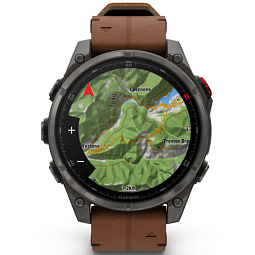 Умные часы Garmin FENIX 8 Pro 47mm Amoled Sapphire Carbon Grey DLC Titanium with Chestnut Leather Band (010-03198-40) - фото 5