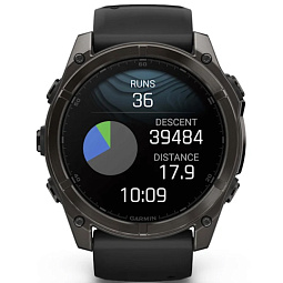 Умные часы Garmin FENIX 8 47mm Amoled Sapphire Carbon Gray DLC Titanium with Black/Pebble Gray Silicone Band (010-02904-29) - фото 5