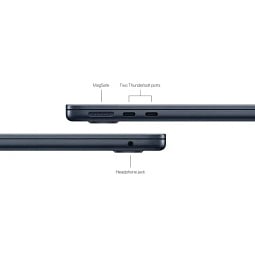 15.3" Ноутбук Apple MacBook Air 15 2025 2880x1864, Apple M4, RAM 16 ГБ, SSD 256 ГБ, 10C CPU/10C GPU, macOS, Midnight (MW1L3) - фото 6