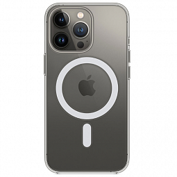 Чехол-накладка для iPhone 14 Pro силиконовая прозрачная с MagSafe - фото 5