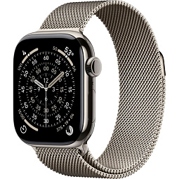 Apple Watch Series 11 46mm Titanium Case with Milanese Loop M/L, Natural (MFD04) - фото 1