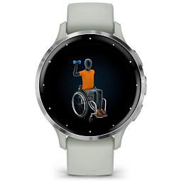 Умные часы Garmin VENU 3S, серо-зеленый с серебристым безелем (010-02785-01) - фото 7