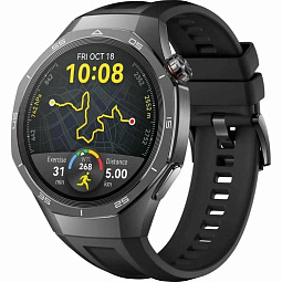 Умные часы Huawei Watch GT 5 Pro 46mm Black Fluoroelastomer Strap (черный) - фото 1