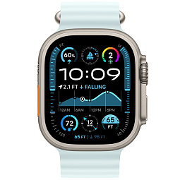 Apple Watch Ultra 2 (2024) 49mm Natural Titanium Case with Ice Blue Ocean Band, MYT03/MXTF3 - фото 2