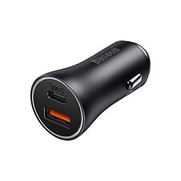 Автомобильное зарядное устройство Baseus Golden Contactor Max Dual Fast Charger Car Charger U+C 60W - фото 1
