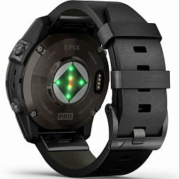 Умные часы Garmin EPIX PRO (Gen 2) Sapphire Edition 47 мм, титановый угольно-серый с черным кожаным ремешоком (010-02803-30) - фото 8