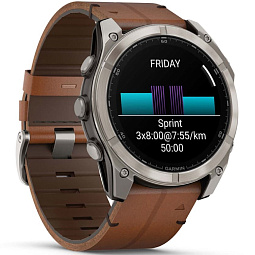 Умные часы Garmin FENIX 8 51mm Amoled Sapphire Titanium Graphite with Chestnut Leather Band (010-02905-40) - фото 14