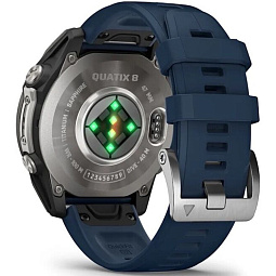 Умные часы Garmin Quatix 8 47mm AMOLED Sapphire, титановые с синим ремешком, (010-02904-51) - фото 10