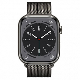 Apple Watch Series 8 GPS + Cellular 45mm Stainless Steel Case with Milanese Loop Band (Графитовый) MNKW3 - фото 2