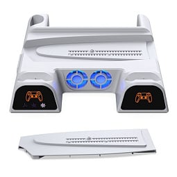 Подставка DOBE Multi-Functional Cooling Charging Dock для PS5 Slim/PS5 Pro (TP5-3532D), белая - фото 2