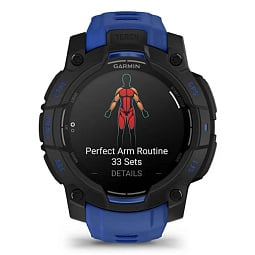 Умные часы Garmin INSTINCT 3 45 mm AMOLED, Black with Bolt Blue/Black Band (010-02936-03) - фото 2