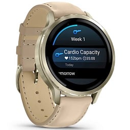 Умные часы Garmin Venu 4 41mm Lunar Gold with Bone Silicone Band and Light Sand Leather Band (010-03013-03) - фото 3