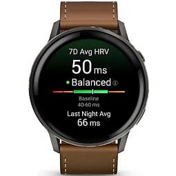Умные часы Garmin Venu 4 45mm Slate with Black Silicone Band and Brown Leather Band (010-03014-03) - фото 2