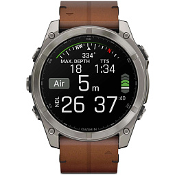 Умные часы Garmin FENIX 8 51mm Amoled Sapphire Titanium Graphite with Chestnut Leather Band (010-02905-40) - фото 2
