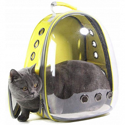 Рюкзак-переноска для животных с панорамным видом, желтая - фото 5