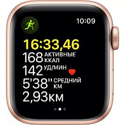 Apple Watch SE GPS + Cellular 40mm Gold Aluminum Case with Starlight Sport Band (Золотистый/сияющая звезда), (MKQN3) - фото 3