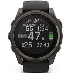 Умные часы Garmin FENIX 8 51mm Solar Sapphire Carbon Gray DLC Titanium with Black Silicone (010-02907-70) - фото 6