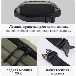 Поясная сумка MIJIA Multifunctional Sports and Leisure Chest Bag, зеленая - фото 4