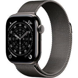 Apple Watch Series 11 46mm GPS + Cellular Titanium Case with Milanese Loop M/L, Slate (MFD44) - фото 1