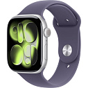 Фото Apple Watch Series 11 46mm GPS Aluminum Case with Sport Band S/M, Silver/Purple Fog, MEV94
