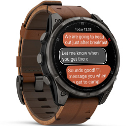 Умные часы Garmin FENIX 8 Pro 47mm Amoled Sapphire Carbon Grey DLC Titanium with Chestnut Leather Band (010-03198-40) - фото 3
