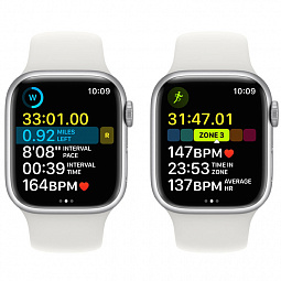 Apple Watch Series 8 GPS 45mm Aluminum Case with Sport Band M/L (Серебристый) MP6Q3 - фото 5